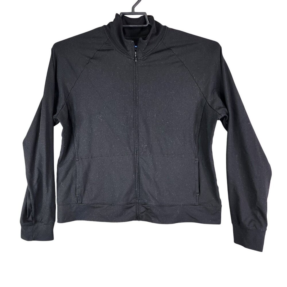 Womens Black GAP Body GB Studio Jacket Full Zip Long Sleeve Mock Neck Stretch XL